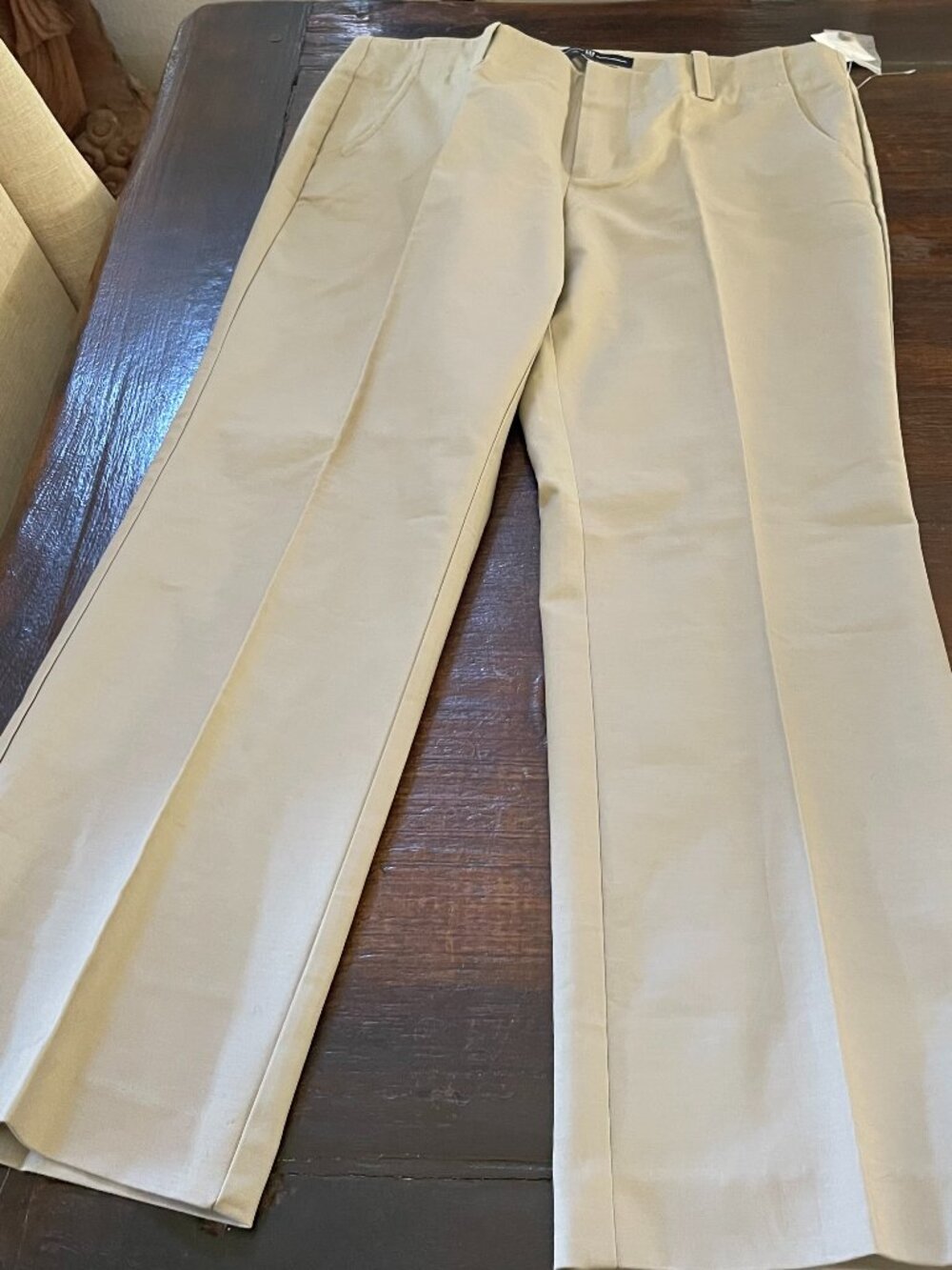 Gap Women's Gapstretch Straight Sz 12 Khaki Beige Trouser Pants 10" Mid Rise NWT